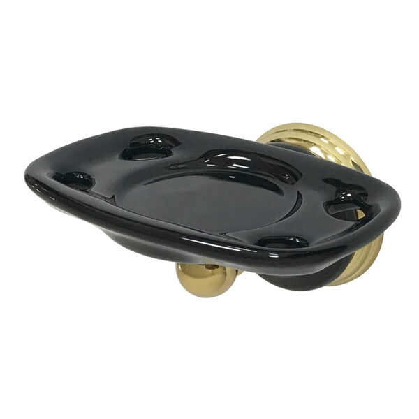 BA9116PB Water Onyx Toothbrush & Tumbler Holder, Polished Brass